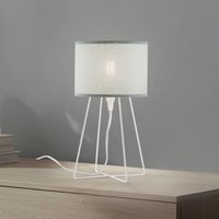 Duolla Lampe à poser Trixi, métal, tissu, vert sauge, blanc