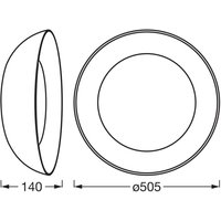 OSRAM LED-taklampa ORBIS ALVA, svart/trädekor, Ø 51 cm