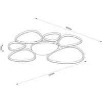 Lucide LED-taklampa Samling, längd 90 cm, taupe, metall