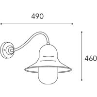 Moretti Luce Outdoor wall lamp Campanula 2093 antique brass depth 49 cm IP44