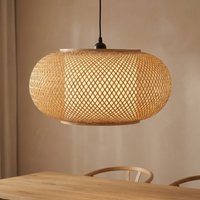 Lindby Romaine pendant light, natural, Ø 50 cm, bamboo, E27