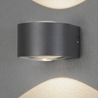 Konstsmide Gela LED outdoor wall light, up/down, grey