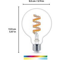 WiZ G95 ampoule fil LED globe WiFi E27 6,3 W RGBW