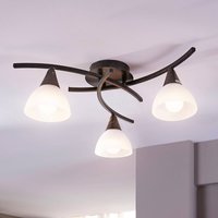 Lindby plafonnier Della, noir-doré, Ø 58 cm, 3 lampes, E14