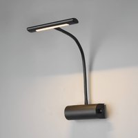 Trio Lighting Curtis wall light with flex arm, dimmable, black