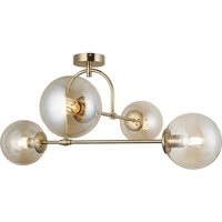 Lucea Portemo taklampa, mässing, längd 83 cm, 4 lampor, glas