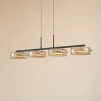 Lucande LED-hänglampa Martis, bärnstensfärgad, 4 lampor, dimbar