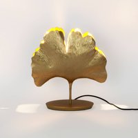 Holländer Lampe à poser Ginkgo, dorée, 36x34 cm