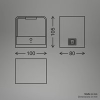 Briloner LED-vägglampa med batteri Barro, vit, bredd 8 cm, metall, sensor