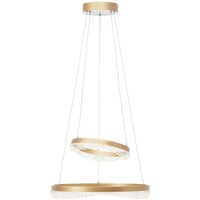 Brilliant Aurora LED hänglampa, guldfärgad, Ø 30 cm, aluminium, CCT