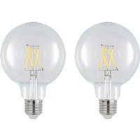 LED-Lampe E27 4W 2.700K G95 Globe klar 2er-Set