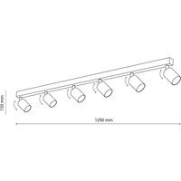 TK Lighting Spot pour plafond Top, ajustable, brun, à 6 lampes linear