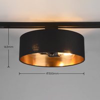 Trio Lighting Hostel track light for DUOline, black-gold, E27