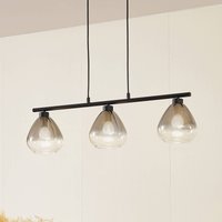 Lindby suspension Pendura, noir, verre, longueur 75 cm
