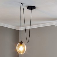 EMIBIG LIGHTING Suspension Starla décentrée à 1 lampe, verre transparent