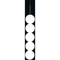 Terzani Abacus pendant light, brass, 5 globes