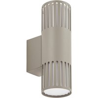 Lindby Außenwandlampe Lurinda, 2-fl, steingrau, Ø10cm, IP44