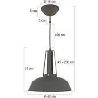 Steinhauer Hänglampa Eden, grå, metall, E27-uttag