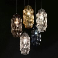 Selène Suspension Origami en verre, bleu