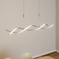 Lindby LED-hänglampa Auron, nickelfärgad, metall, dimbar