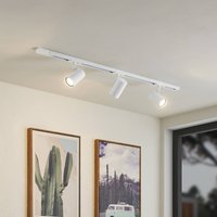 Lindby système de lampes sur rail monophasé Linaro, GU10, 3 lampes, blanc