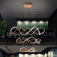 Schuller Valencia LED-hänglampa Molly, 3-steg, dimbar, Ø 110,3 cm, roséguld