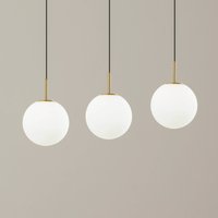 Lucande Joran LED pendant light, 3-bulb, white, glass