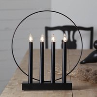 STAR TRADING Fönsterljusstake Glossy, ring, 4 lampor, svart
