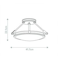 HINKLEY Taklampa Collier, svart, Ø 41,7 cm, stål,  glas, E14