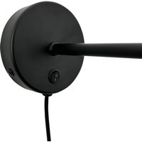 Dyberg Larsen vägglampa Stoke, svart, Ø 20 cm, metall