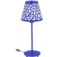 Aluminor Nihoa table lamp with perforated pattern, blue/white