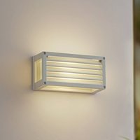 Lucande Aurelien outdoor wall lamp, white, 12 cm, striped
