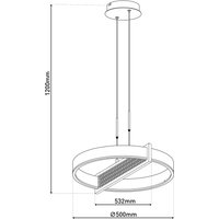 Näve Yvaris LED pendant light, silver, CCT, remote control
