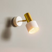 Euluna Destin wall spotlight, 1-bulb, white/brass