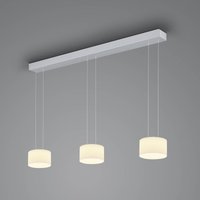 BANKAMP Grand Opal pendant, three-bulb, aluminium