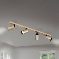 ORION Spotlight Sean, 4-bulb, gold-coloured, metal, swivel-mounted