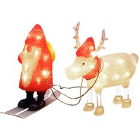 LED-Dekoleuchte Weihnachtsmann und Rentier IP44