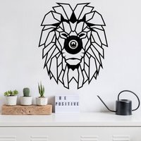 Opviq Applique murale W-056, noir, motif lion, bois MDF découpé au laser