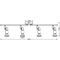 Spot pour plafond OSRAM, blanc, à 4 lampes, métal, GU10-LED 927 à intensité