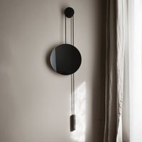 New Works mirror Rise and Shine, black, Ø 45 cm, glass