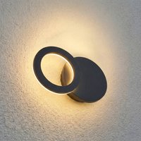 Lindby Ilveo LED outdoor wall lamp, black, IP54, movable