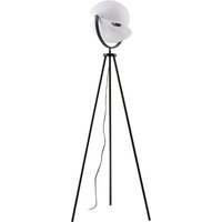 Lucande Stehleuchte Helva, 150 cm, weiß/schwarz, drehbar