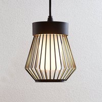 Lindby outdoor pendant light Vajana, Ø 19 cm, black, aluminium