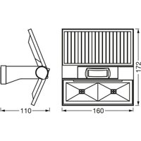 Applique murale solaire LED OSRAM ENDURA STYLE DOUBLE, capteur graphite
