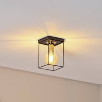 SIGMA Taklampa Vox, svart/guld, kantig, 1 lampa, stål