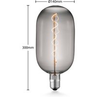 Lucande LED bulb E27 T140 4W 1,800K dimmable smoke