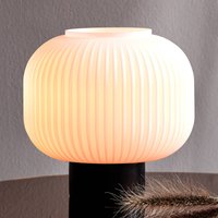 Nordlux Milford table lamp, glass lampshade, black base