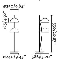 FARO BARCELONA Dominica bordslampa, matt svart, stål, höjd 53 cm