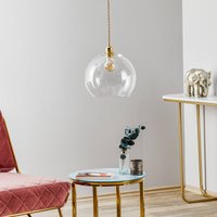 EBB & FLOW Rowan pendellampe klarglas, guld Ø 28cm