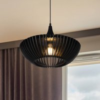 Trio Lighting Colino hanging light made of wooden slats, black